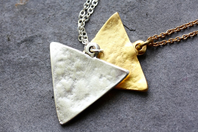 Long Pendant Necklaces Triangle necklace long necklace geometric jewelry minimal necklace minimal jewelry long pendant necklaces image 3