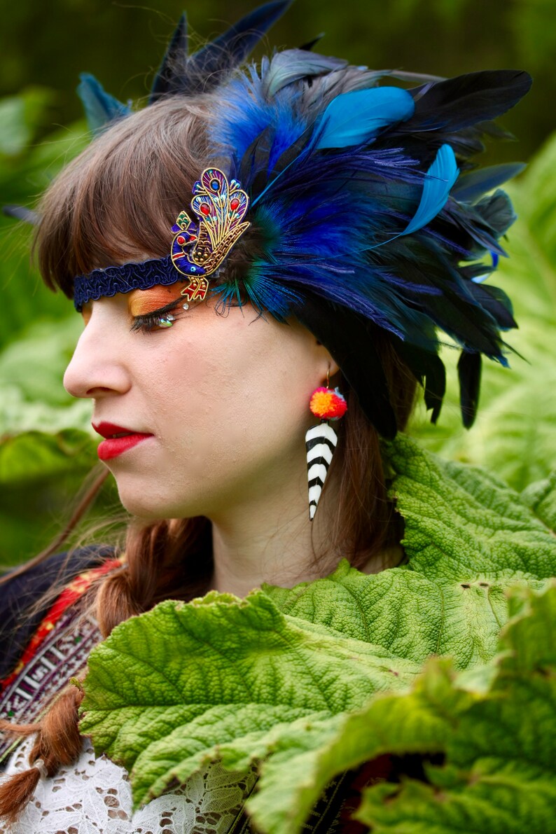 Pom pom earrings boho earrings festival earrings colourful earrings colorful earrings tribal earrings hippie earrings bohemian earrings image 3