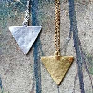Long Pendant Necklaces Triangle necklace long necklace geometric jewelry minimal necklace minimal jewelry long pendant necklaces image 2