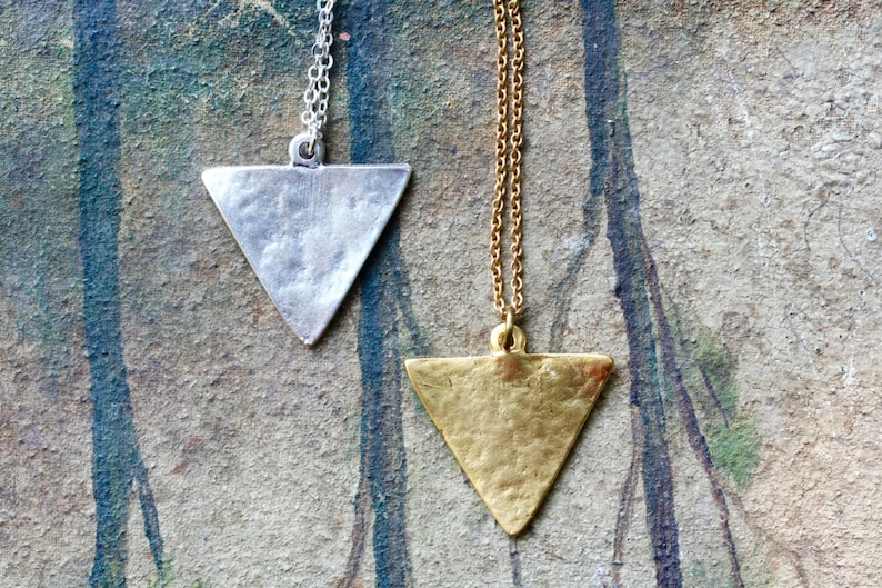 Long Pendant Necklaces Triangle necklace long necklace geometric jewelry minimal necklace minimal jewelry long pendant necklaces image 2