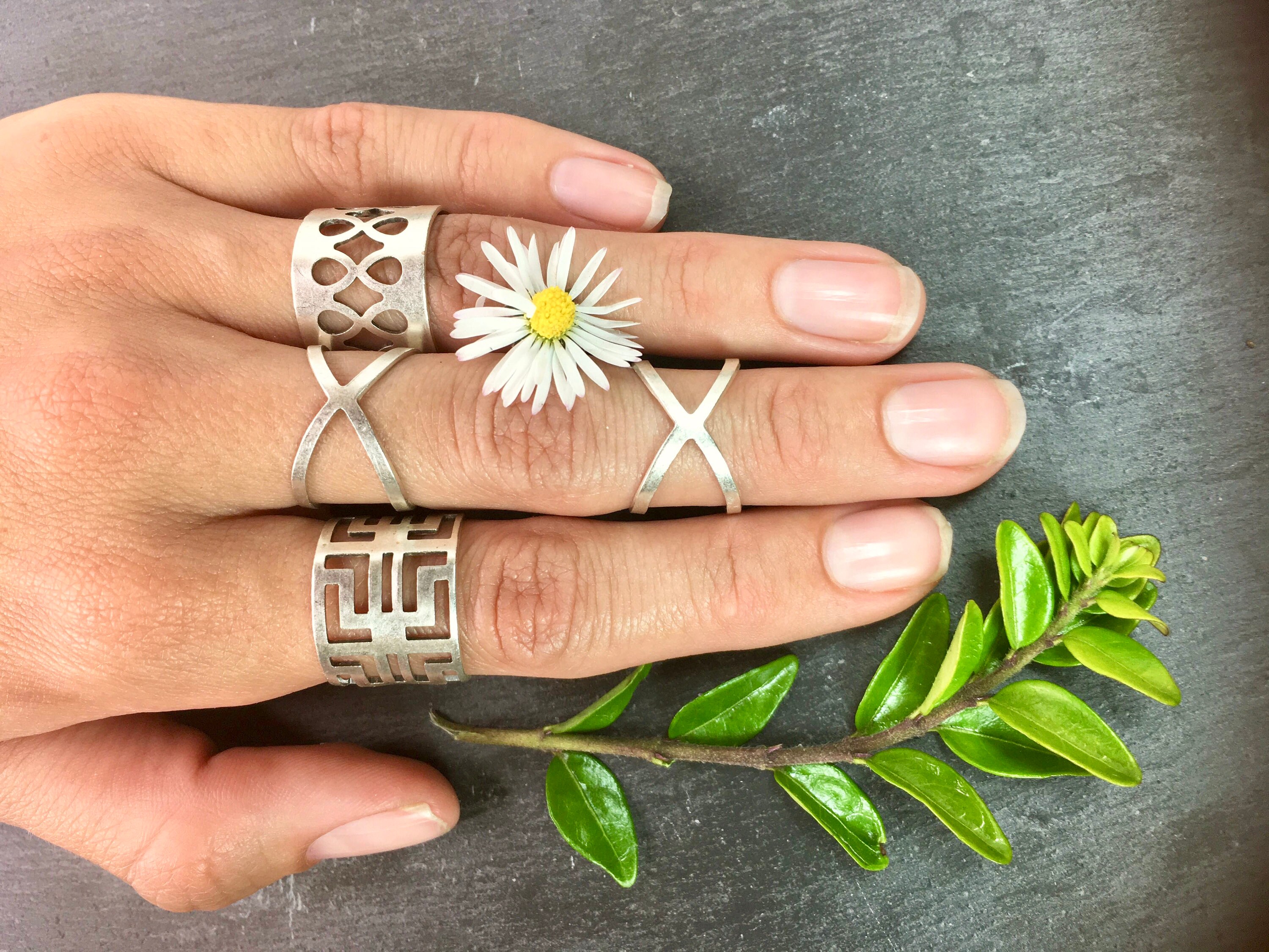 Siiver Ring Set Geometric Rings Silver Ring Geometric Ring Etsy UK