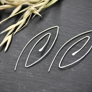 Spiral Sterling Silver Hoops - Silver hoop earrings, minimal earrings, minimal hoops, thin hoops, minimal hoops dainty hoops