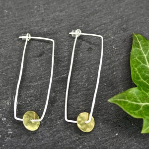 Rectangle Hoops, silver hoops, silver hoop earrings, minimal earrings, minimal hoops, thin hoops, minimal hoops dainty hoops sterling silver