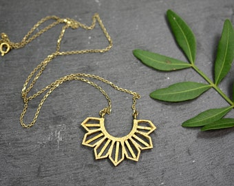 Sun Necklace, boho necklace, gold necklace, brass necklace, geometric necklace, bohemian necklace, inca necklace, boho jewelry,