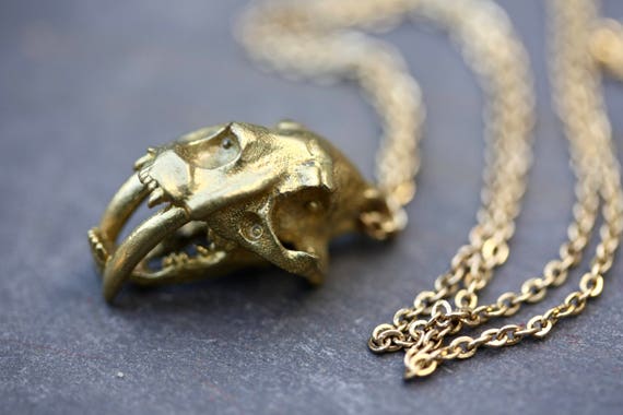 Men's Black Diamond Saber Tooth Pendant w/ Chai n, Sterling - QVC.com