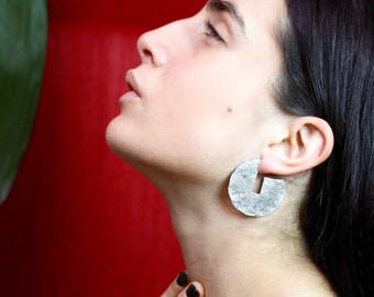Geometric earrings silver earrings hammered earrings geometric earrings boho earrings ethnic earrings bohemian earrings boho jewelry frida