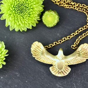 Golden Eagle Necklace, Eagle Charm Jewellery Eagle Jewellery brass Necklace Eagle Choker Bird Necklace Teenager Gift Eagle Pendant gold