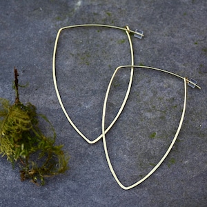 Minimal hoop Earrings minimalist earrings hoop earrings gold hoops delicate earrings triangle earrings gold earrings geometric