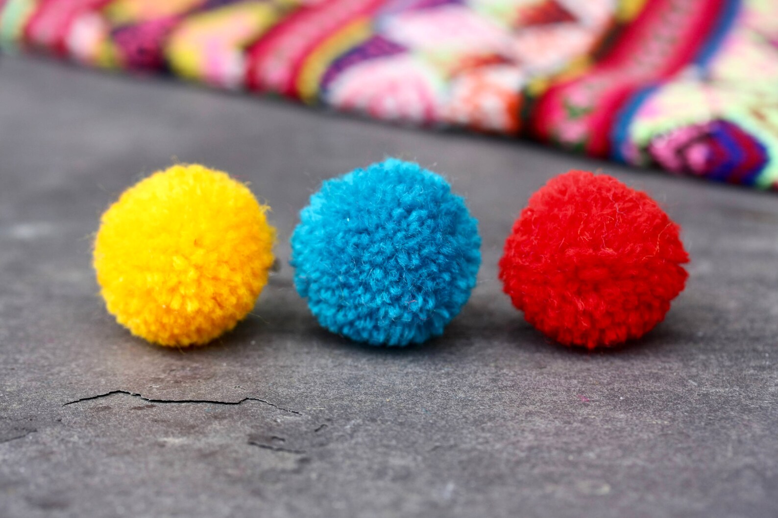 Pom Pom Ring Pom Pom Jewelry Festival Jewelry Rainbow Etsy