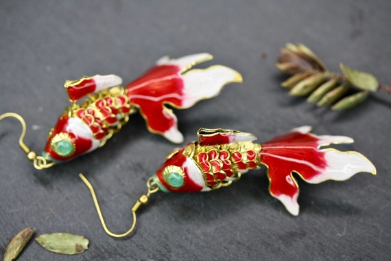 Betta fish earrings best sale