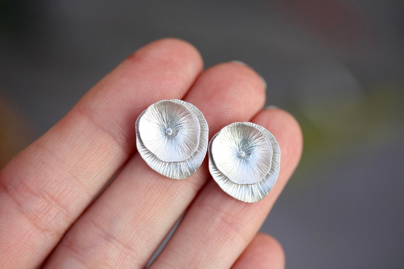 Lotus flower earrings, lotus earrings lotus studs flower studs flower earrings silver flower studs silver lotus earrings silver studs image 4