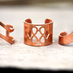 Copper Rings, hippie rings ring sets bohemian rings boho rings tribal rings statement brass rings boho jewelry midi ring sets boho jewellery image 2