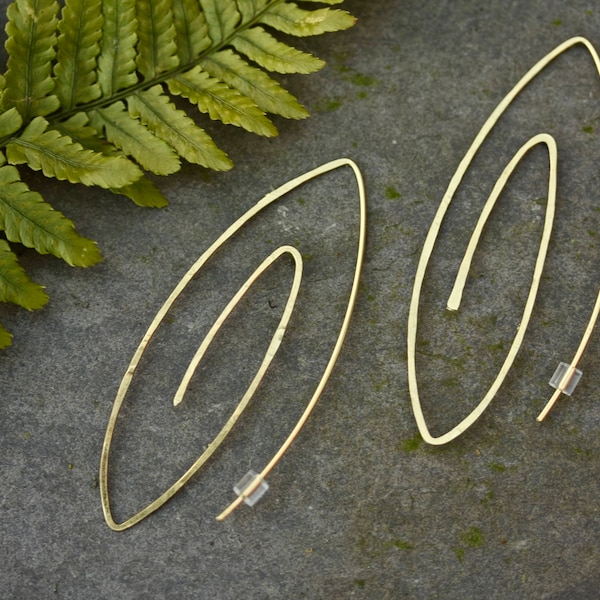 Minimal Earrings minimalist earrings delicate earrings subtle earrings gold earrings geometric earrings spiral earrings everyday earrings