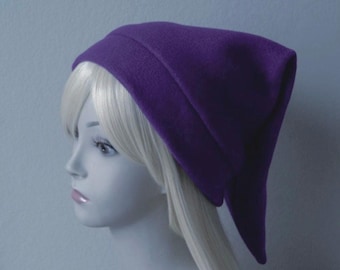 Link Inspired Purple Elf Hat - Fleece Cosplay Elf Cap, Gaming Costume Accessory, Handmade - Made to Order