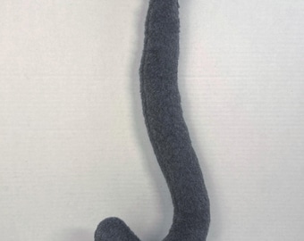 Faux Fur Cat Tail / DARK GREY 20 Inch Kitty Tail (With Curved Tip) Anime Neko Cosplay Animal Costume Accessory