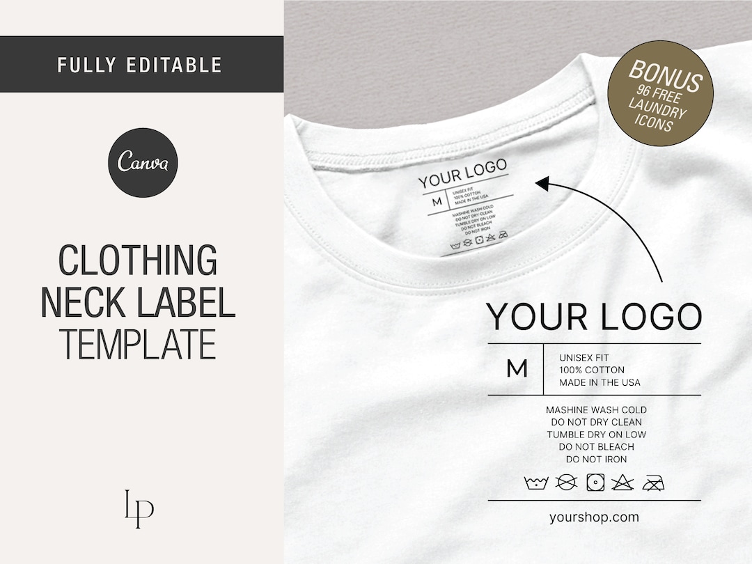 Canva Neck Label Template DIY Tshirt Neck Label Tags Custom Clothing Canva Neck Label Template DIY Tshirt Neck Label Tags Custom Clothing