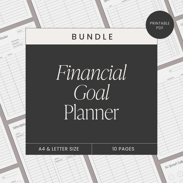 Finanial Journal Printable, Subscription Tracker, No Spend Challenge, Money Bills, Page Inserts, Printer Friendly, Instant Download PDF