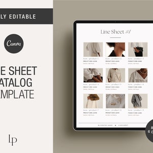 Editable Wholesale Line Sheet Template, Wholesale catalog, Pricing Book, Linesheet Template, Pricing Ebook Canva Template, Instant Download