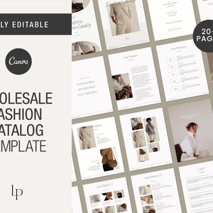Canva Editable Wholesale Catalog, Pricing Ebook Template, Price Guide Sheet, Apparel Line Sheet Portrait, Fashion Retail Product Brochure