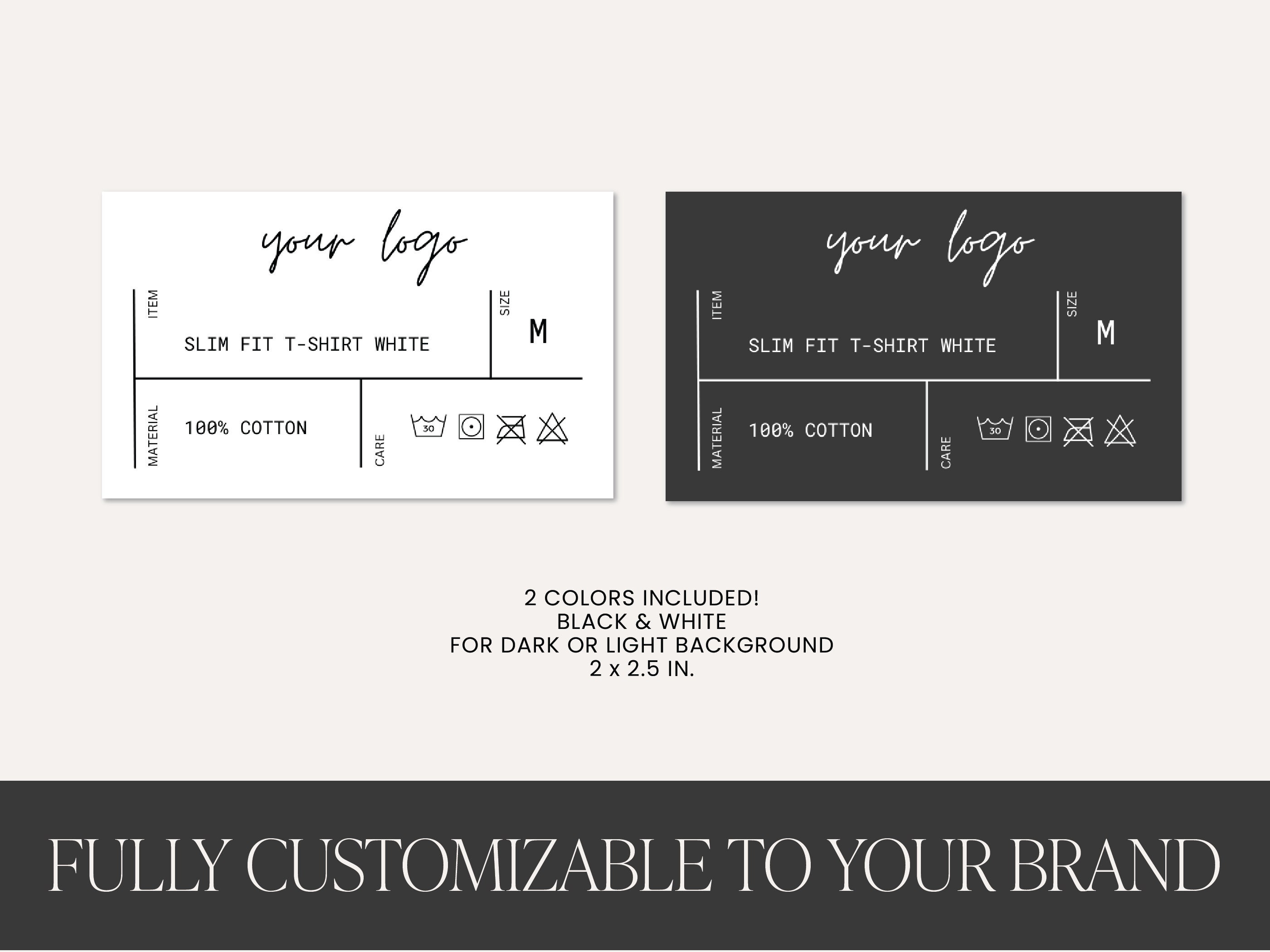 Canva Neck Tag & Label Template, DIY Tshirt Neck Label Tags, Custom ...