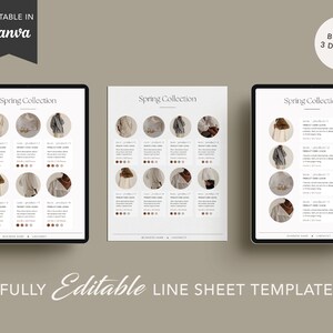 Editable Wholesale Line Sheet Template, Wholesale catalog, Pricing Catalogue, Linesheet Template, Pricelist Canva Template, Instant Download