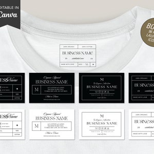 Custom Neck Tag Template, Care Card Bundle, DIY tshirt Neck Label Tags, Wash Care Card, Garment Care Template, Clothing Starter Pack
