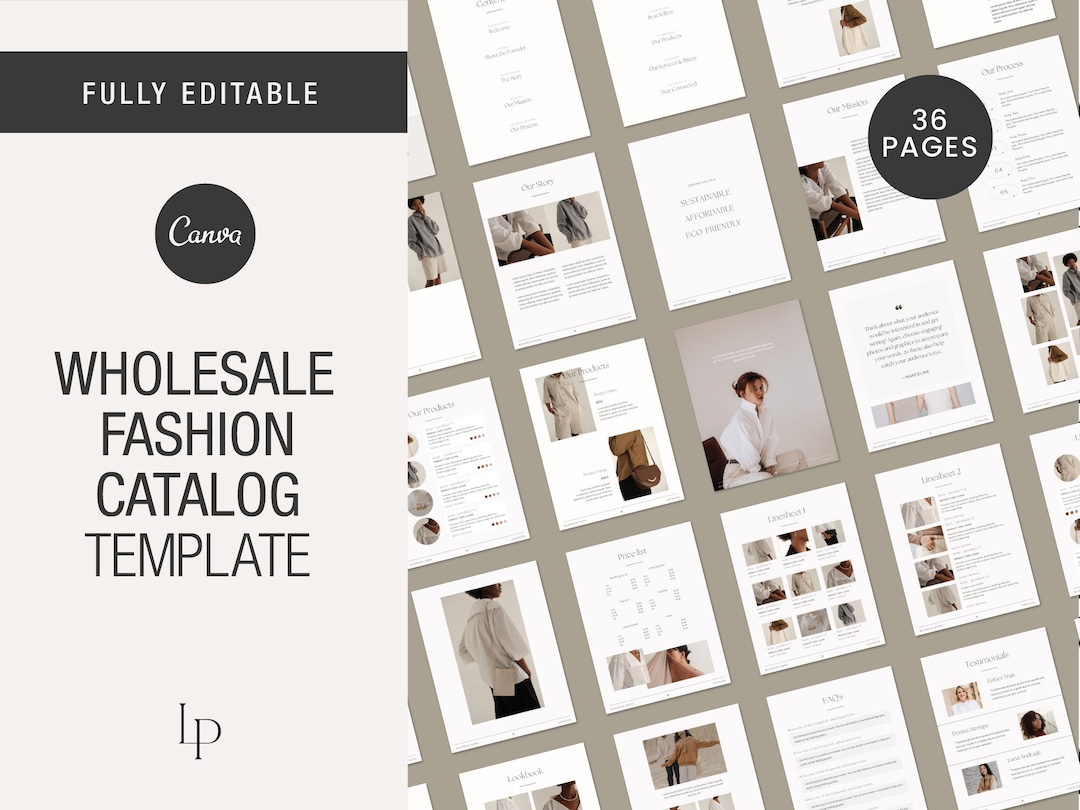 Wholesale Catalog Template, Pricing Guide, Linesheet Template, Product
