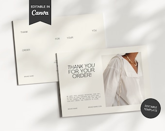 Small Business Thank You Card Template, Editable Business Thank You Card Thanks For Your Order Card, Printable Thank You Package Insert