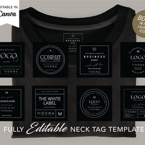 Care Card Bundle, Editable Clothing Tag Template, DIY tshirt Neck Label Tags, Wash Care Card, Garment Care Template, Clothing Starter Pack