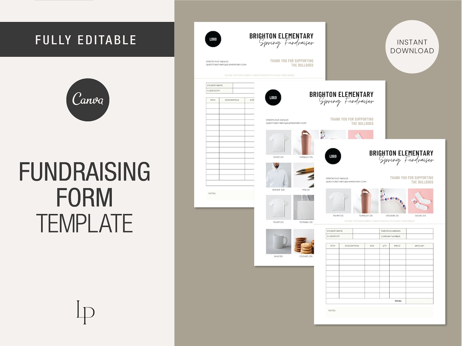 Fundraiser Template, Charity Events, School Fundraising Form, Editable ...