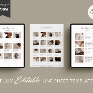 Line Sheet for Wholesale, Price List Template, Editable Template Catalog, Seller shop, Product Sales Sheet, Canva Linesheet Catalogue