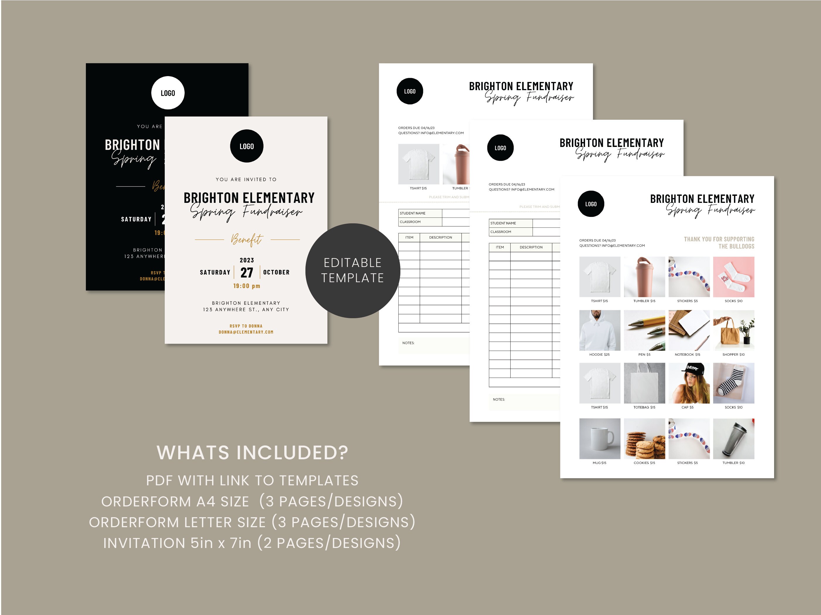 Editable Fundraising Form Template, School Fundraiser Invitation