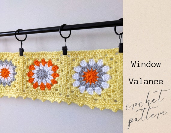 Fenêtre Valance PDF Crochet Pattern. Rideau carré grand-mère