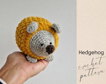 Crochet Hedgehog Pattern, Stuffed Hedgehog for babies and toddlers, Soft Hedgehog DIY, Crochet patterns animals