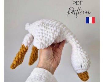 Plush Goose Crochet Pattern PDF - French Amigurumi Tutorial for Beginners - Easter Crochet