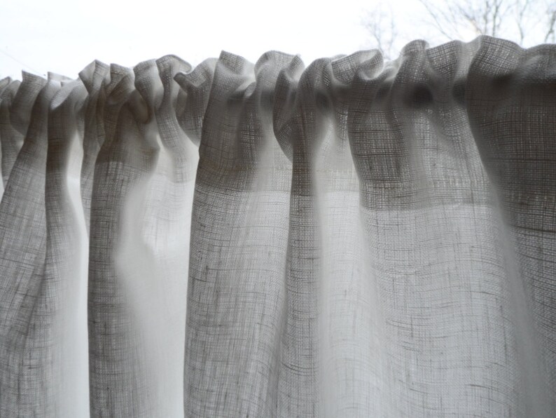 White Linen Curtain Panels. Linen Window Treatments. TWO White Etsy