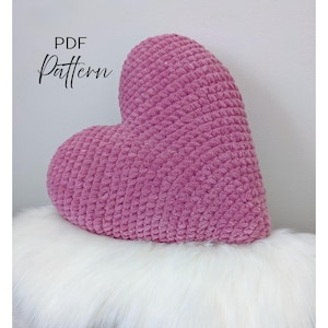 Häkelherz Muster, Plüsch Herz Kissen PDF Muster, Häkelgeschenk, Valentinstag Häkelanleitung, Häkelanleitung für Muttertag.