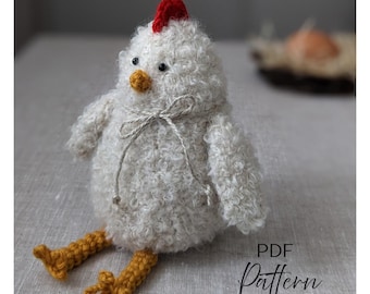 Schema all'uncinetto per pollo amigurumi - Tutorial PDF per peluche Boucle