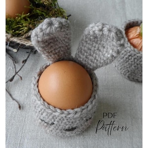 Crochet Easter Bunny Egg Cozy Basket Pattern (PDF) image 1