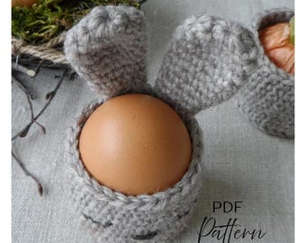 Crochet Easter Bunny Egg Cozy Basket Pattern (PDF)
