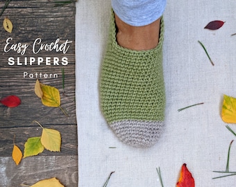 Easy Crochet Slippers Pattern – Women's Size 6-8 (PDF Pattern)