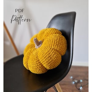 Crochet Pumpkin Pillow Pattern: Chunky Fall Cushion (PDF Pattern)