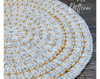 Easy Crochet Mandala Placemat Pattern: Round Table Mat (PDF Pattern)