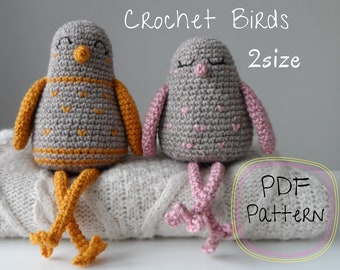 Crochet pattern. Amigurumi birds PDF pattern. Amigurumi hen pattern.