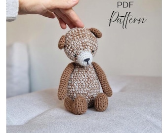 Schema per orsacchiotto all'uncinetto, orsacchiotto amigurumi in PDF, peluche facile da realizzare