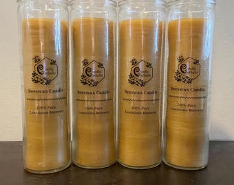 Beeswax 7 Day Candle/ 100% Pure Beeswax/Cotton Wick/Handcrafted/Prayer Candle/Devotion Candle/Non-Toxic/Hypoallergenic