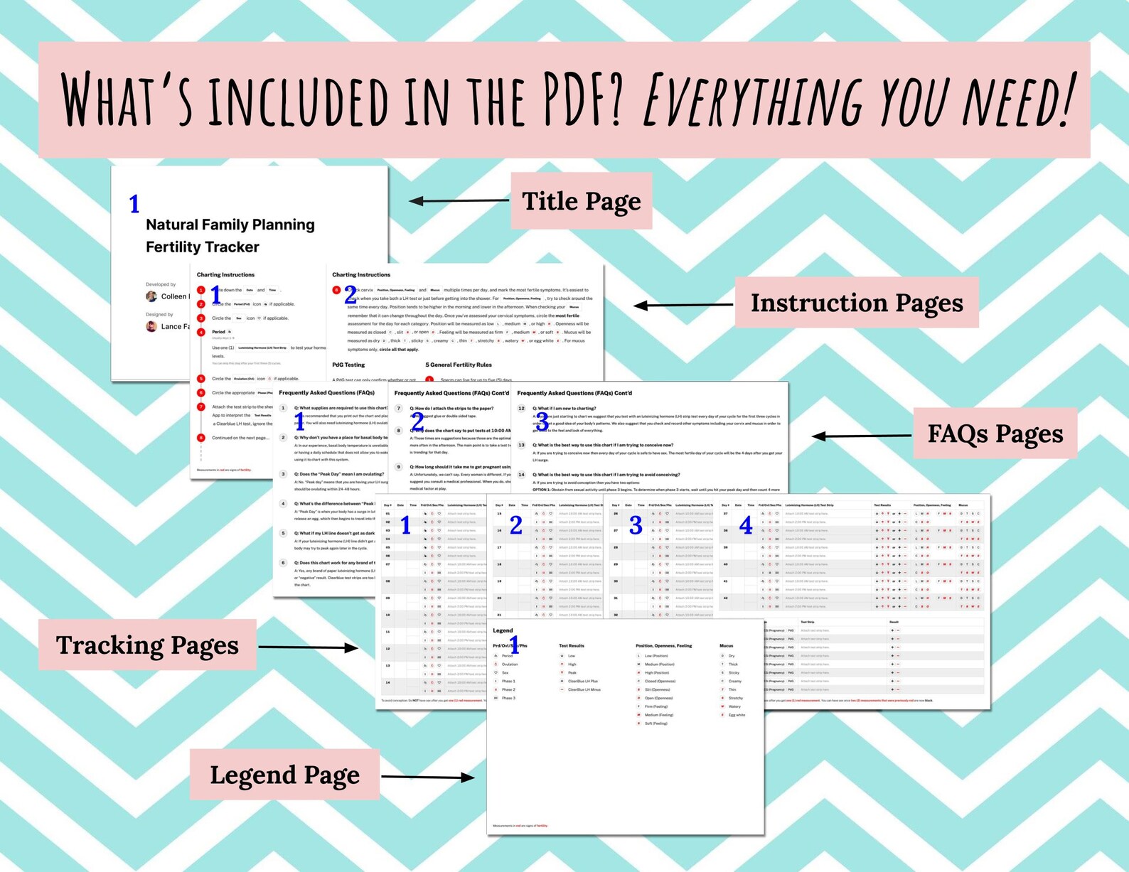 Natural Family Planning Fertility Tracker PDF Printable File ONLY Opk
