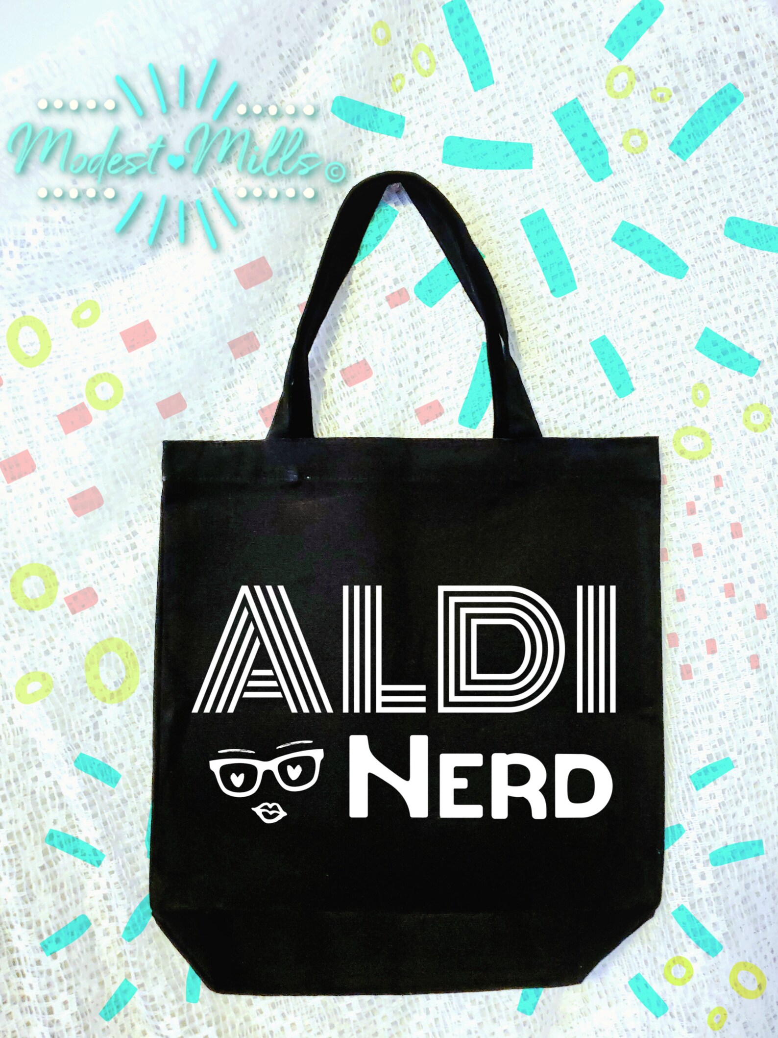 Aldi Nerd Canvas Cotton Tote Bag Etsy