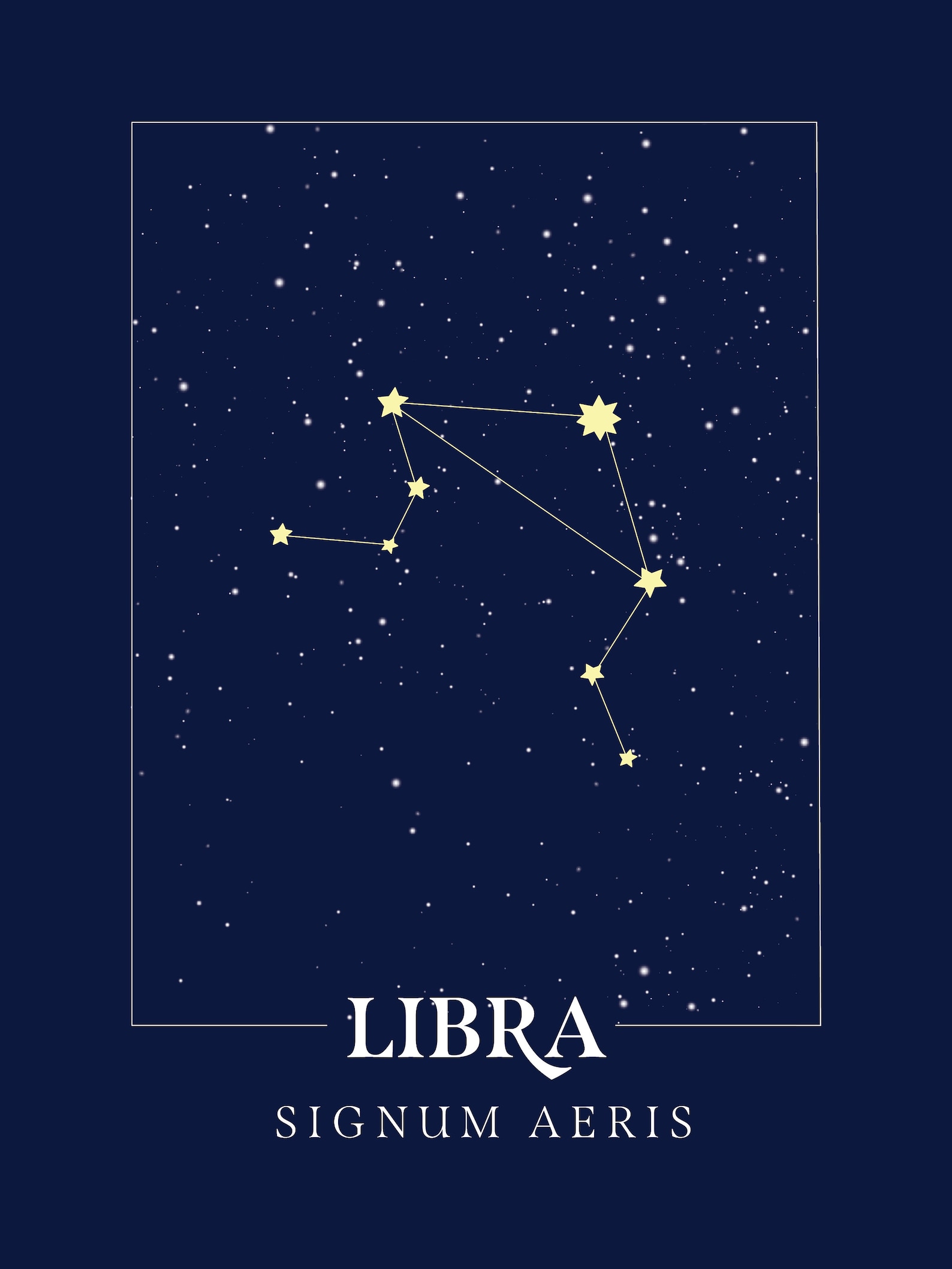 Libra Constellation Zodiac Art Print Astrological Sign Wall Etsy