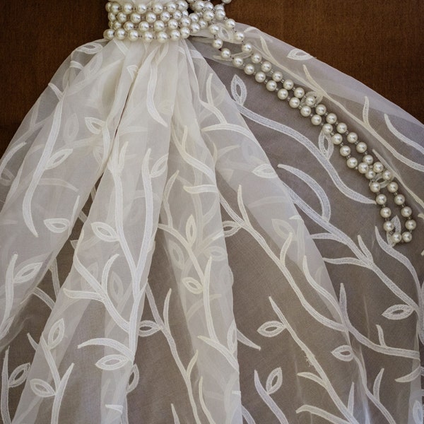 Organza de soie tissu-tissu de robe de mariage-robe de mariée tissu-sentiers broderie tissu
